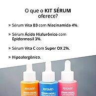 Renova Be: Kit 3 Séruns Faciais - Ácido Hialurônico + Vitamina C + B3 - imagem 2
