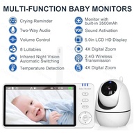 Babá Eletrônica 5" HD com Visão Noturna, Sem Wi-Fi, Segura e Confiável para Monitorar seu Bebê - imagem 5