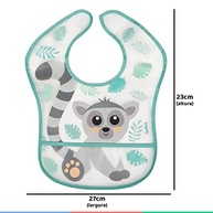 Buba Babador Com Bolso Lemure Colorido - Impermeável com Fechamento em Velcro - imagem 3