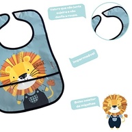 Babador Impermeável com Bolso Coletor Clingo Luke Azul - Proteção e Conforto para Refeições sem Sujeira - imagem 4