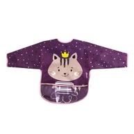 Babador Impermeável com Mangas Longas e Bolso Coletor Clingo Milky Rosa - Proteção Total para Bebês - imagem 2