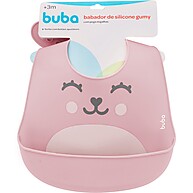 Babador de Silicone com Porta Migalhas Rosa Buba: Prático e Moderno - imagem 1