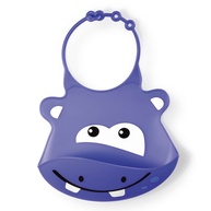 Babador de Silicone Silybib Hipopótamo Roxo 6+M: Prático e Divertido - imagem 1