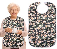 Babadores Adultos Reutilizáveis para Mulheres Idosas e Deficientes Físicos, Babador Adulto à Prova de Água, Multicor, Xadrez, Tamanho 73 x 38 cm - imagem 2