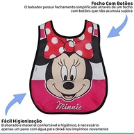 Babador BabyGo Minnie Baby Grande com Botão e Porta-Migalhas Lavável - imagem 5