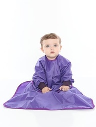 Babador Manga Longa Impermeável com Extensor para Bebês (Roxo) - Proteção Total Contra Manchas - imagem 2