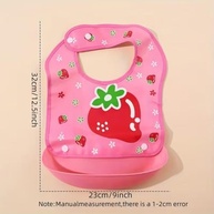 Babador Infantil Impermeável com Coletor de Migalhas Estampa Morango Rosa Fecho Ajustável Fácil de Limpar para Bebês - imagem 3