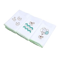 Babete Infantil Bordado Karinho 40x40cm - 3 Unidades em Algodão Macio - imagem 4