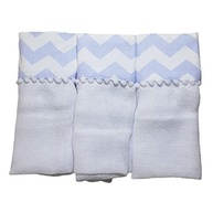 Babete Fralda 3 Peças Baby Deluxe Azul Chevron - Toque Macio e Antialérgico - imagem 2