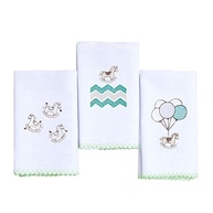 Babete Infantil Bordado Karinho 40x40cm - 3 Unidades em Algodão Macio - imagem 3