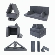 Freso Baby Soft Play - Sofá Modular Infantil Montessori Cinza | 4 Peças Macias e Versáteis para Estimular Criatividade - imagem 5