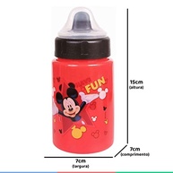 Copo Disney Baby Go 340ml com Tampa Válvula Redutora - Mickey Vermelho e Preto - imagem 3