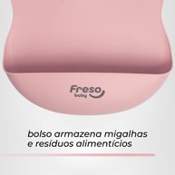 Babador Silicone Freso Baby - Impermeável, BLW, com Bolso e Fecho Ajustável - Rosa - imagem 4