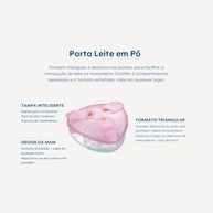MAM Baby Porta Leite em Pó Triangular com 3 Compartimentos de 40g e Tampa Antivazamento - Rosa - imagem 4