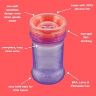 Vital Baby Hydrate Copo Antivazamento 360 Edge Rosa/Roxo - Seguro, Prático e Ideal para Crianças - imagem 3