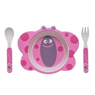 Kit Alimentação Borboleta 3 Peças Eco Girotondo Baby - Rosa e Branco - imagem 2