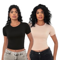 Baby Tee Feminina: Kit 2 Slim Fit 💖 - imagem 1