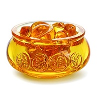 Bacia de Tesouro Dourada de Vidro com Lingotes Yuan Bao - Simbolismo de Riqueza e Prosperidade para Casa e Escritório - imagem 2