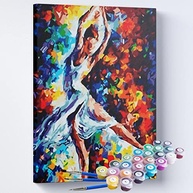 Kit Pintura Terapêutica Bailarina Colorida - 40x50 cm - Estimule Sua Criatividade com Acrílicos - imagem 2