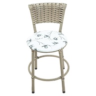 BANQUETA BAIXA ENCAPADA PARA COZINHA E ÁREA GOURMET - DESIGN BRANCO FLORIDO - imagem 1