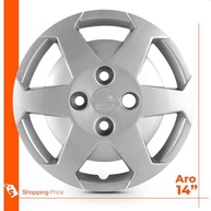 Kit 4 Calotas Meriva Aro 14 Prata - Design Grid Cubo Baixo e Fixação Segura - imagem 4