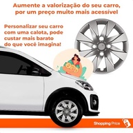Kit 4 Calotas Aro 13 Prata Grid para VW Up! 2015 - Cubo Baixo e Fixação por Parafusos - imagem 5