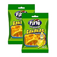 Balas de Gelatina Fini Banana: Kit com 2 Pacotes de 100g - imagem 1