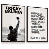 Quadro Decorativo Rocky Balboa Vitória - Kit com 2 Quadros 33x43cm - Frase Motivacional Cinema - imagem 1