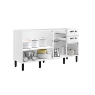 Balcão de Cozinha Itatiaia em Aço Inox 4 Portas 2 Gavetas Branco New Premium - Design Moderno com Fechamento Suave - imagem 5