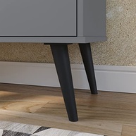 Aparador Balcão Buffet 3 Portas com Prateleira e Puxadores Concha - Design Elegante para Sala e Cozinha - imagem 5