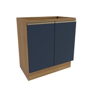Balcão Celeste Kappesberg 80cm: MDF 2 Portas Nogueira/Azul - imagem 1