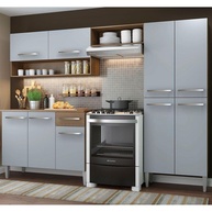 Cozinha Compacta Madesa Emilly Pop com Armário e Balcão - Rustic/Cinza | Design Moderno e Funcional - imagem 1