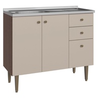 Balcão de Cozinha 105cm: Pia Inox + Armário Madesa Gourmet - imagem 1
