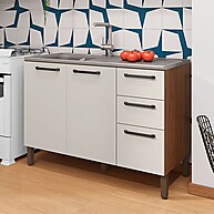 Balcão de Cozinha 120cm: Boreal, Prático e Elegante! - imagem 1