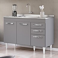 Balcão de Cozinha 120cm: Pia Inox + Muito Espaço! - imagem 1