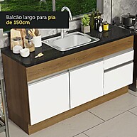 Balcão de Cozinha 150cm Madesa Glamy: Organize! - imagem 1