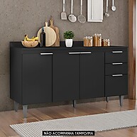 Balcão de Cozinha 150cm Pérola Z34 Preto – Mpozenato - imagem 1