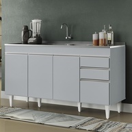 Balcão de Cozinha 150cm: Pia Inox + 4 Portas - imagem 1