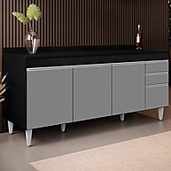 Balcão de Cozinha 180cm Dallas: Preto/Cinza Lumil - imagem 1