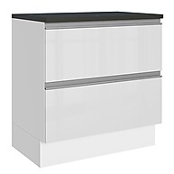 Balcão de Cozinha 80cm: MDF, Branco Brilhante - Madesa - imagem 1