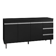 Balcão de Cozinha Andréia 150 cm com Tampo Preto Fosco – Modernidade e Qualidade AJL - imagem 1