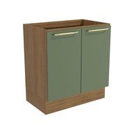 Balcão de Cozinha Botanic 80cm: Nogueira e Verde - imagem 1