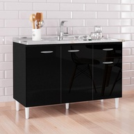 Balcão de Cozinha com Pia Inox 120cm 3 Portas - Mpozenato - imagem 1