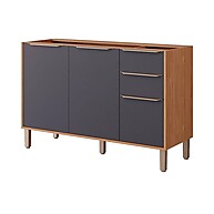 Balcão de Cozinha Divina 120cm: Freijo/Titanium - imagem 1