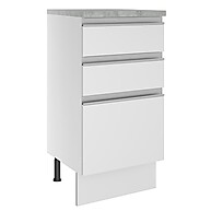 Balcão de Cozinha Glamy 40cm: 3 Gavetas Branco - imagem 1