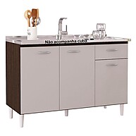 Balcão de Pia 120 cm Chocolate Off White – Modernize sua Cozinha - imagem 1