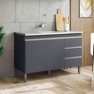 Balcão de Pia Cinza Fosco 100cm: Organize sua Cozinha! - imagem 1