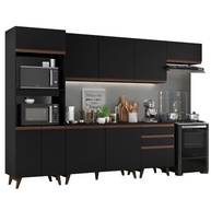 Cozinha Completa Madesa Reims 320001 com Armário e Balcão - Design Moderno em Preto - imagem 4