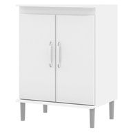 Gabinete Balcão para Cozinha com 2 Portas e Espaço para Microondas – Armário Multiuso em MDP Branco - imagem 1