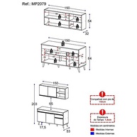Cozinha Compacta Veneza Gb Multimóveis Mp2079 com Balcão e Armário Preta - Design Moderno e Funcionalidade - imagem 3